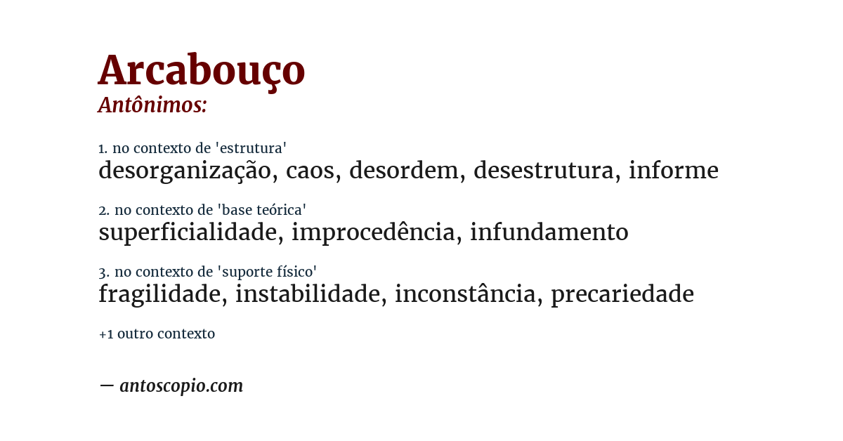 Antônimo de arcabouço