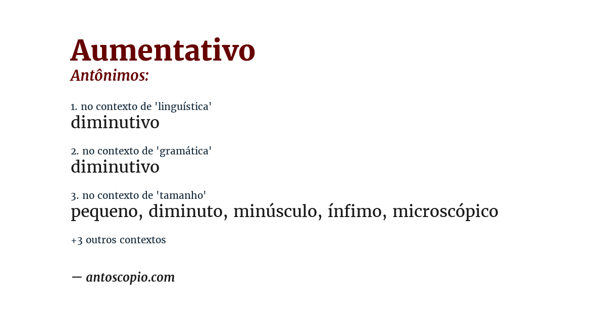 Antônimo de aumentativo