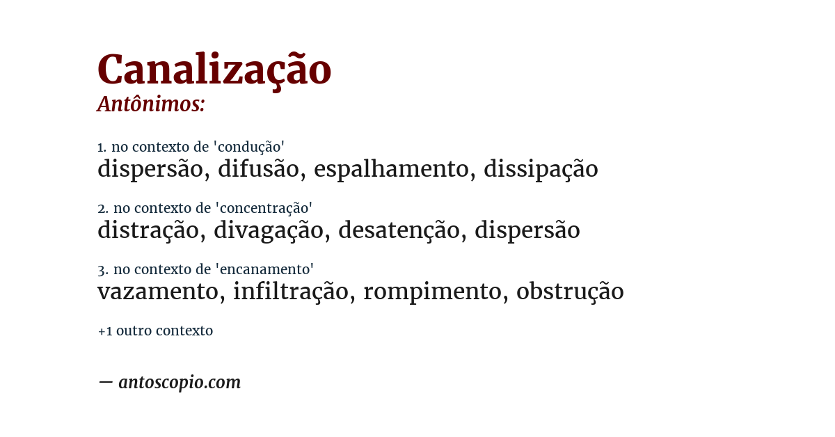 Antônimo de canalização