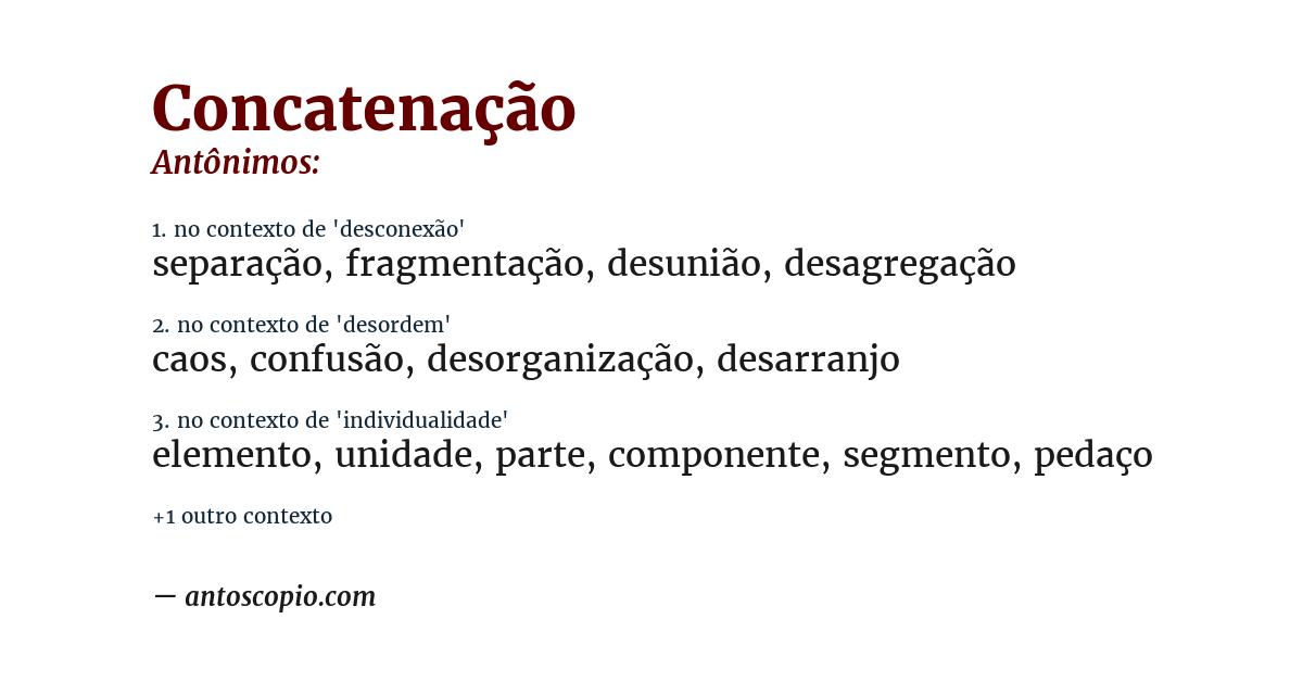 Antônimo de concatenação