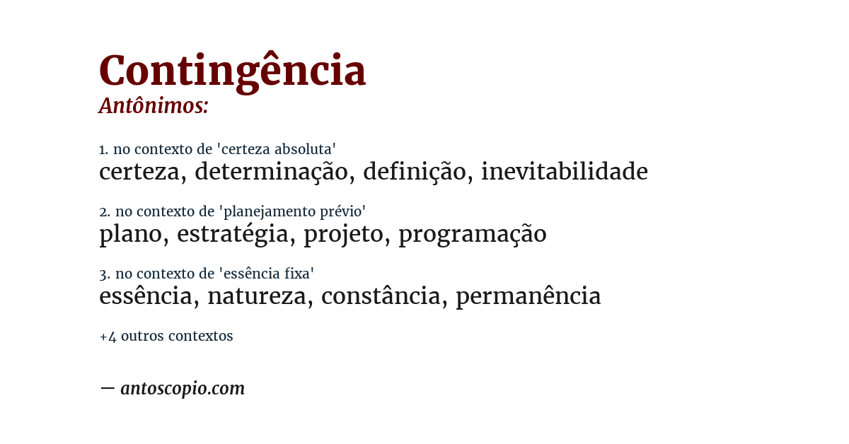 Antônimo de contingência