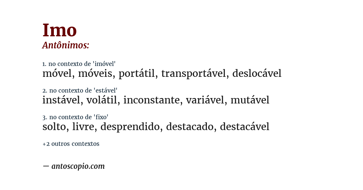 Antônimo de imo