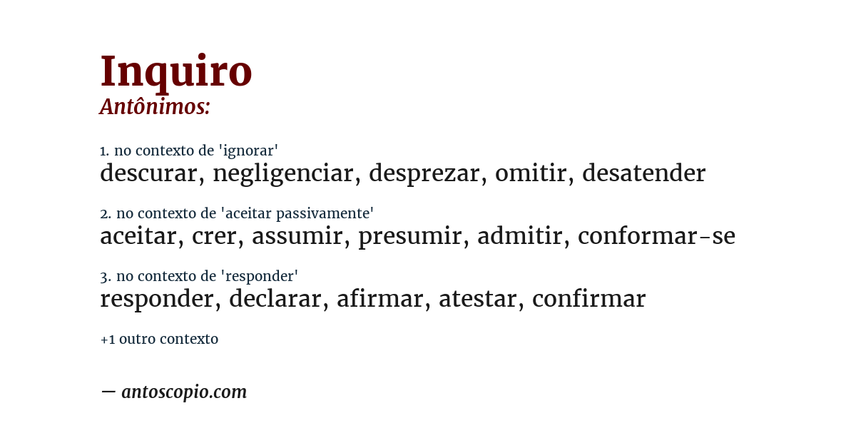 Antônimo de inquiro