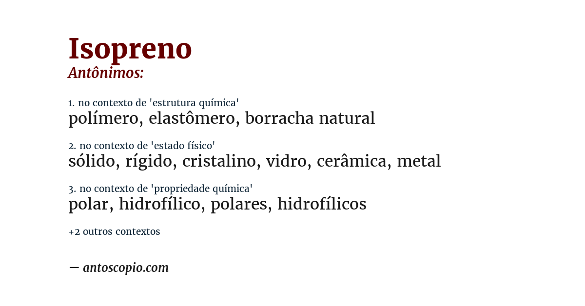 Antônimo de isopreno