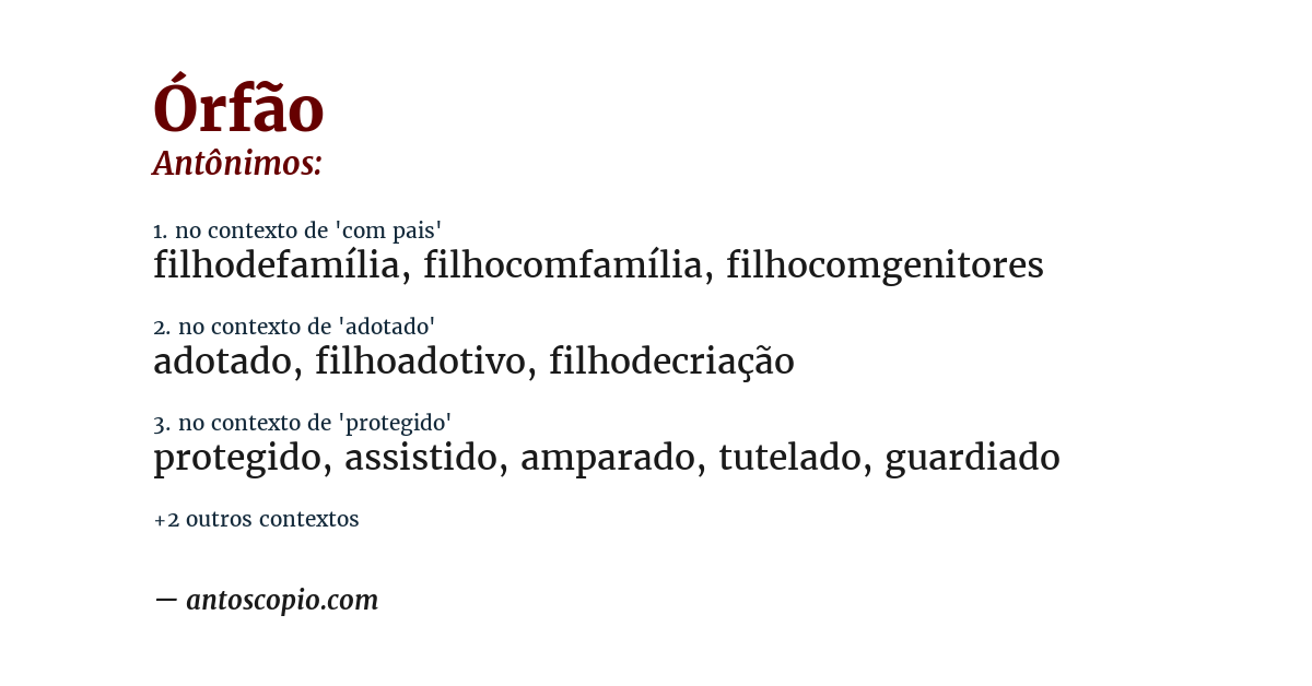 Antônimo de órfão