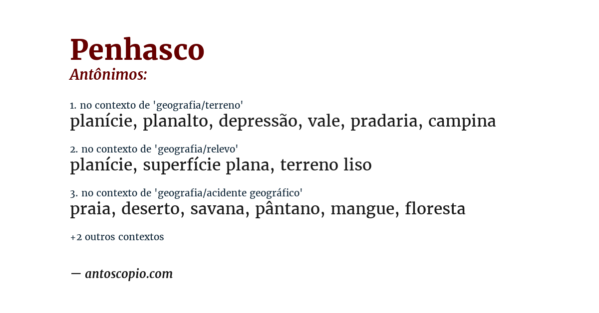 Antônimo de penhasco