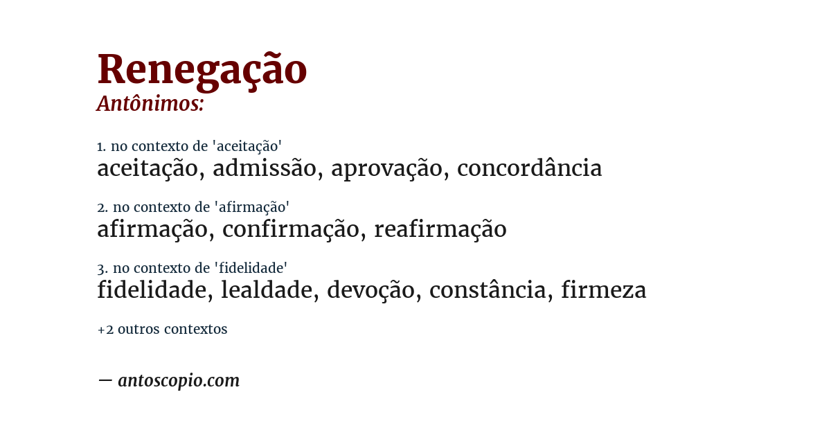 Antônimo de renegação