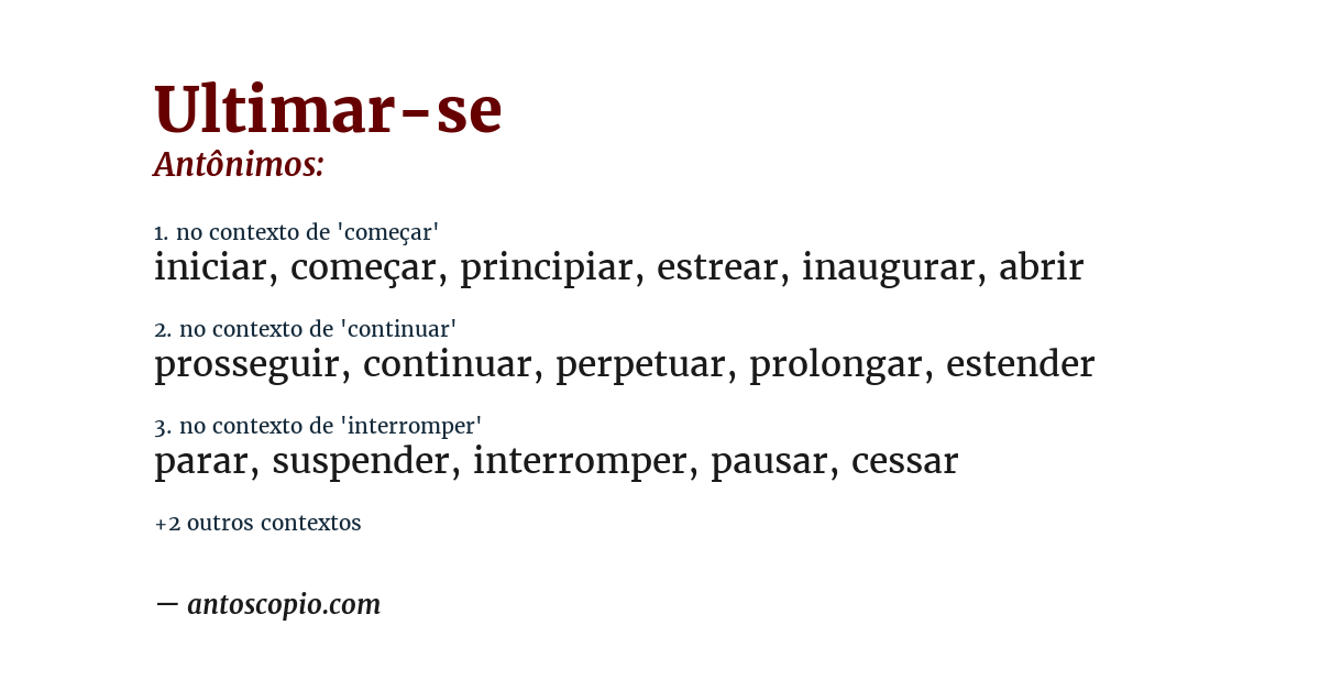 Antônimo de ultimar-se