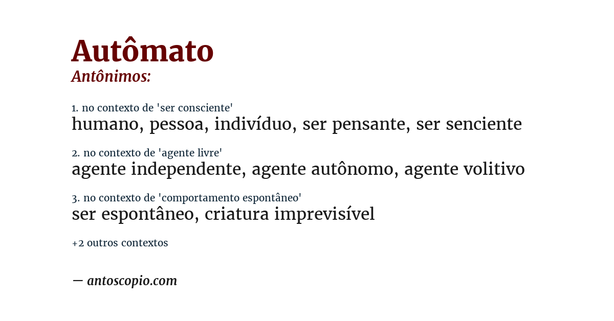 Antônimo de autômato