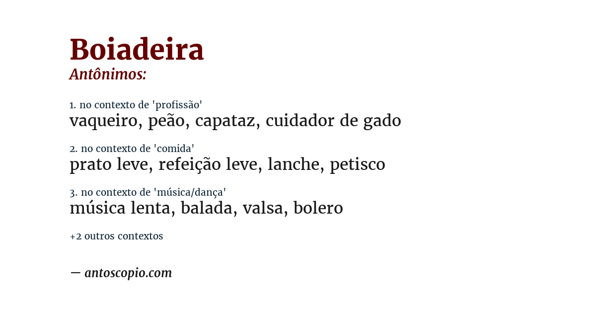 Antônimo de boiadeira