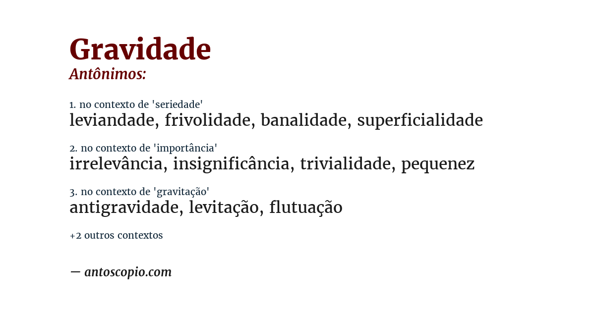 Antônimo de gravidade