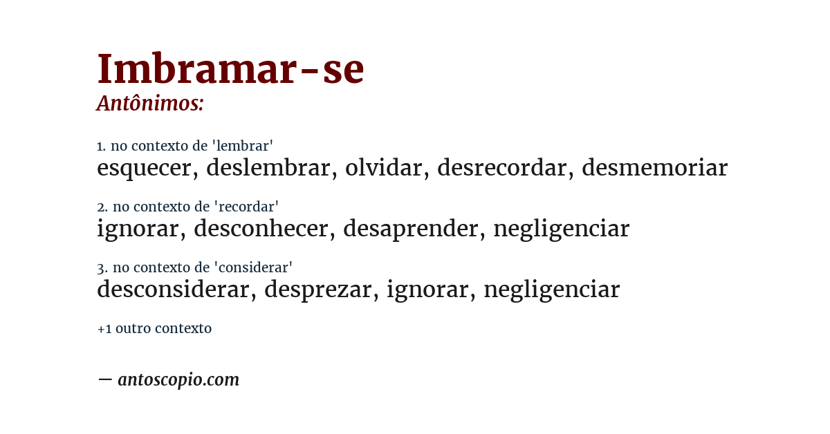 Antônimo de imbramar-se