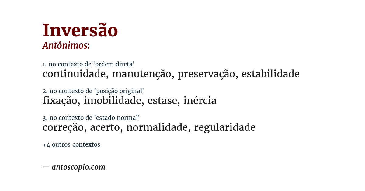 Antônimo de inversão