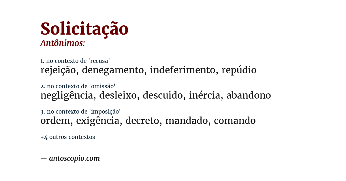 Antônimo de solicitação
