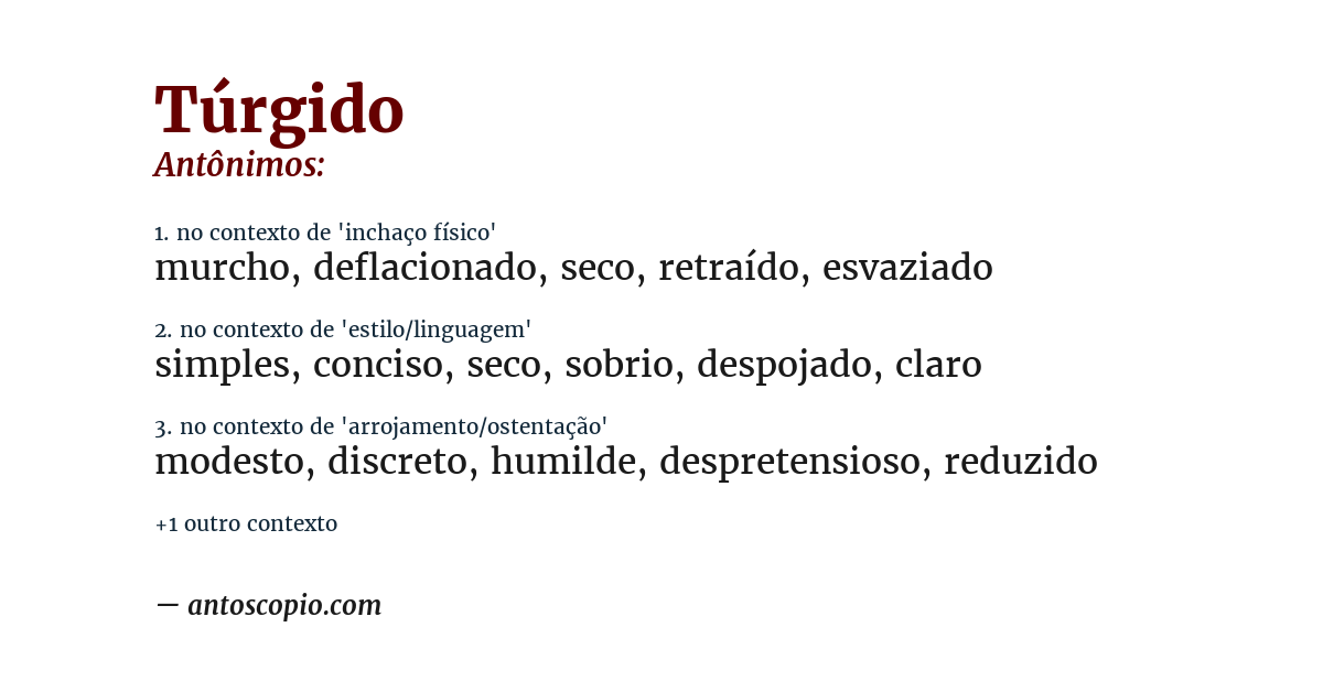 Antônimo de túrgido