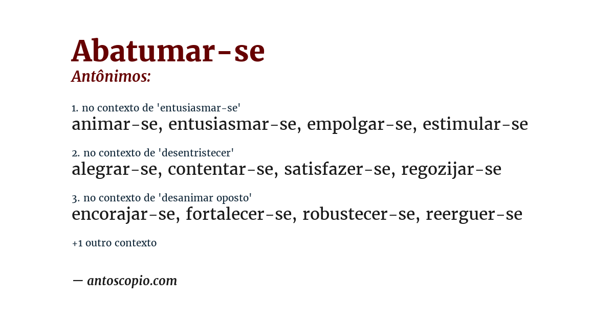 Antônimo de abatumar-se