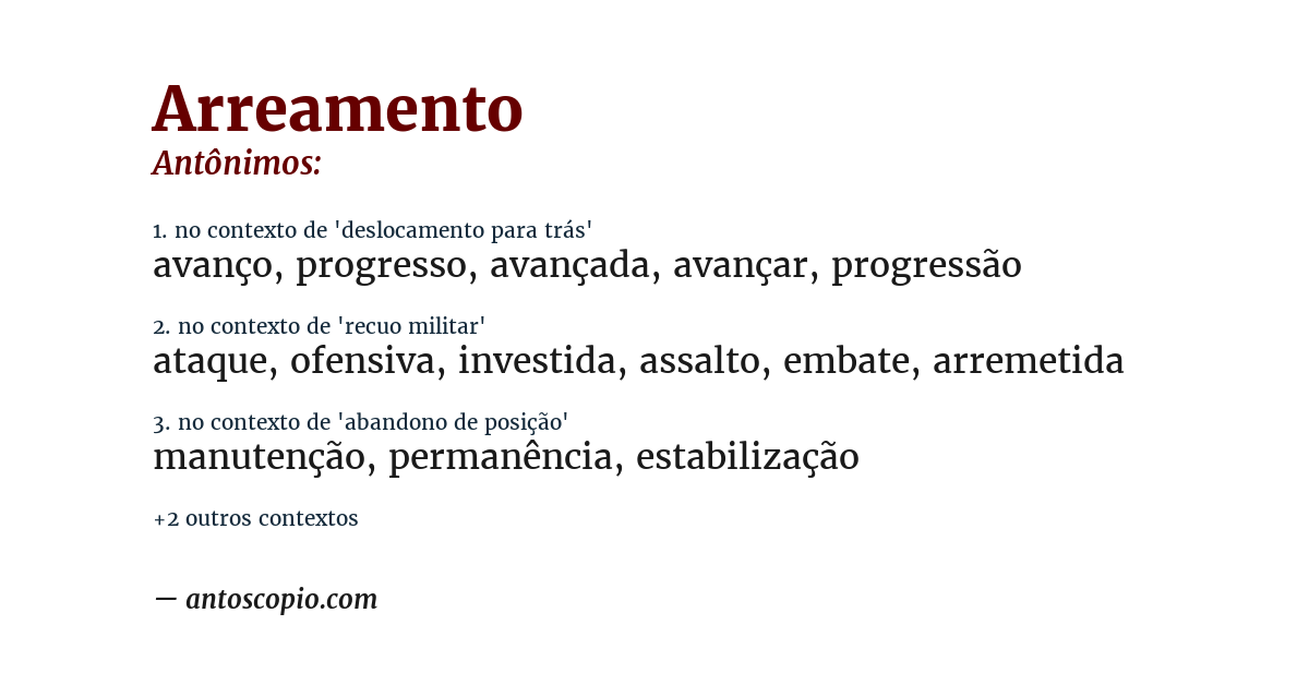 Antônimo de arreamento