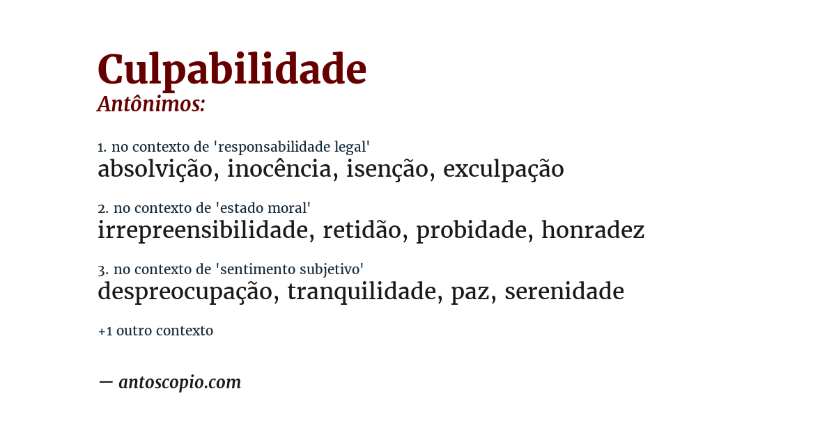 Antônimo de culpabilidade