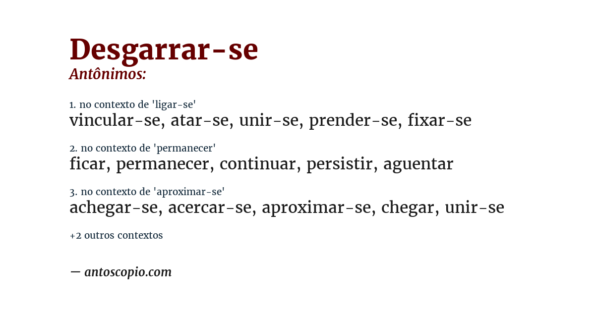 Antônimo de desgarrar-se