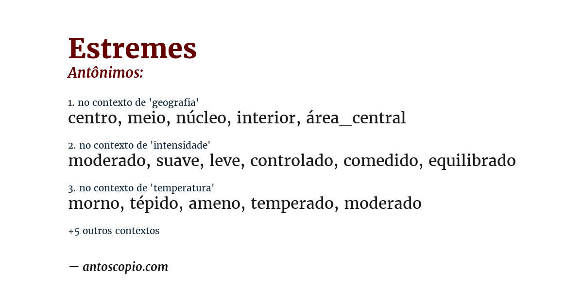 Antônimo de estremes