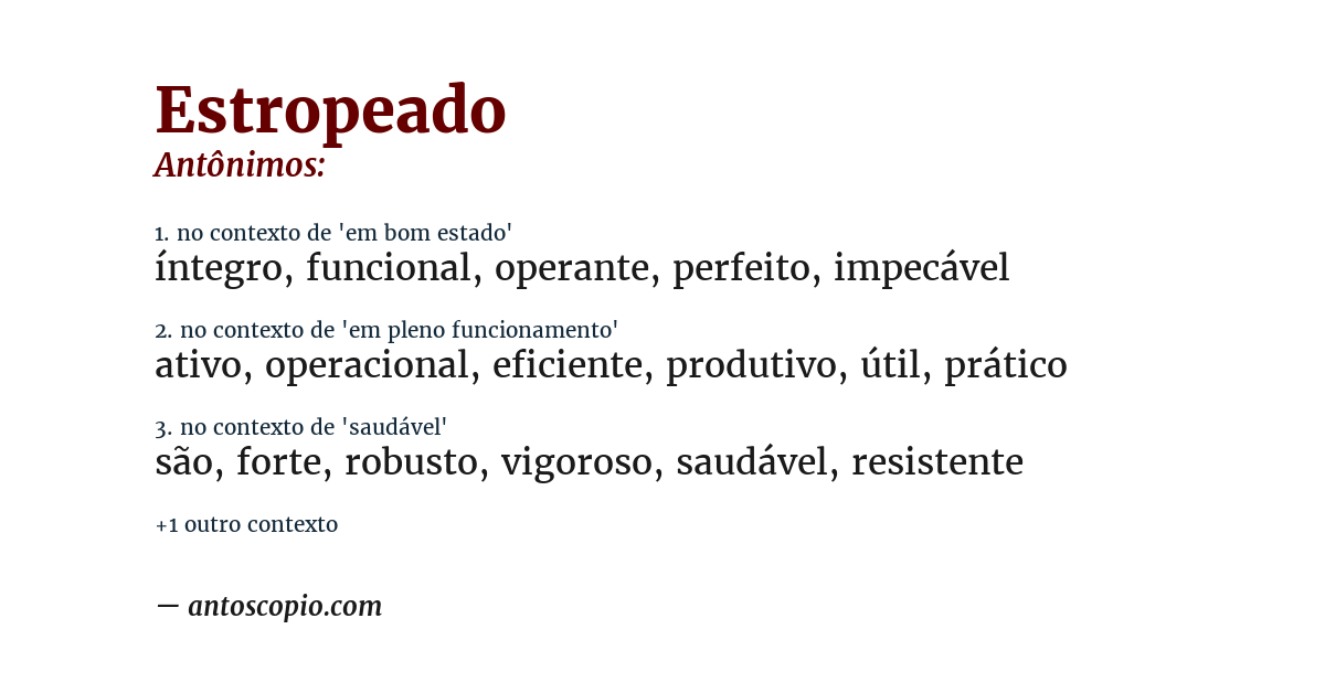 Antônimo de estropeado