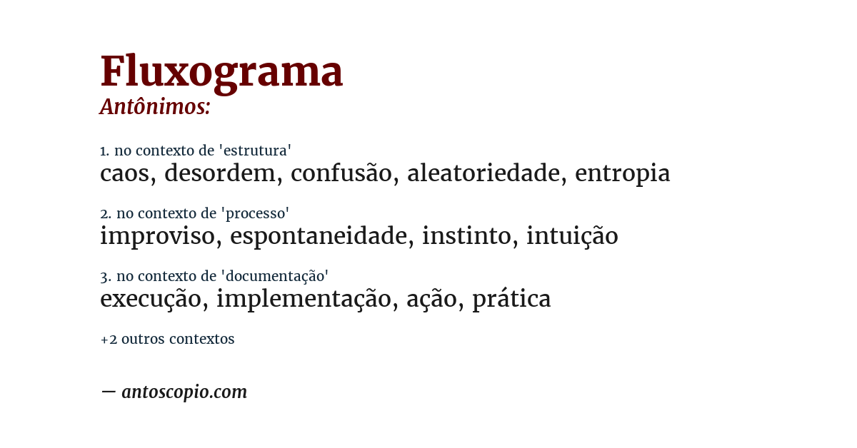 Antônimo de fluxograma