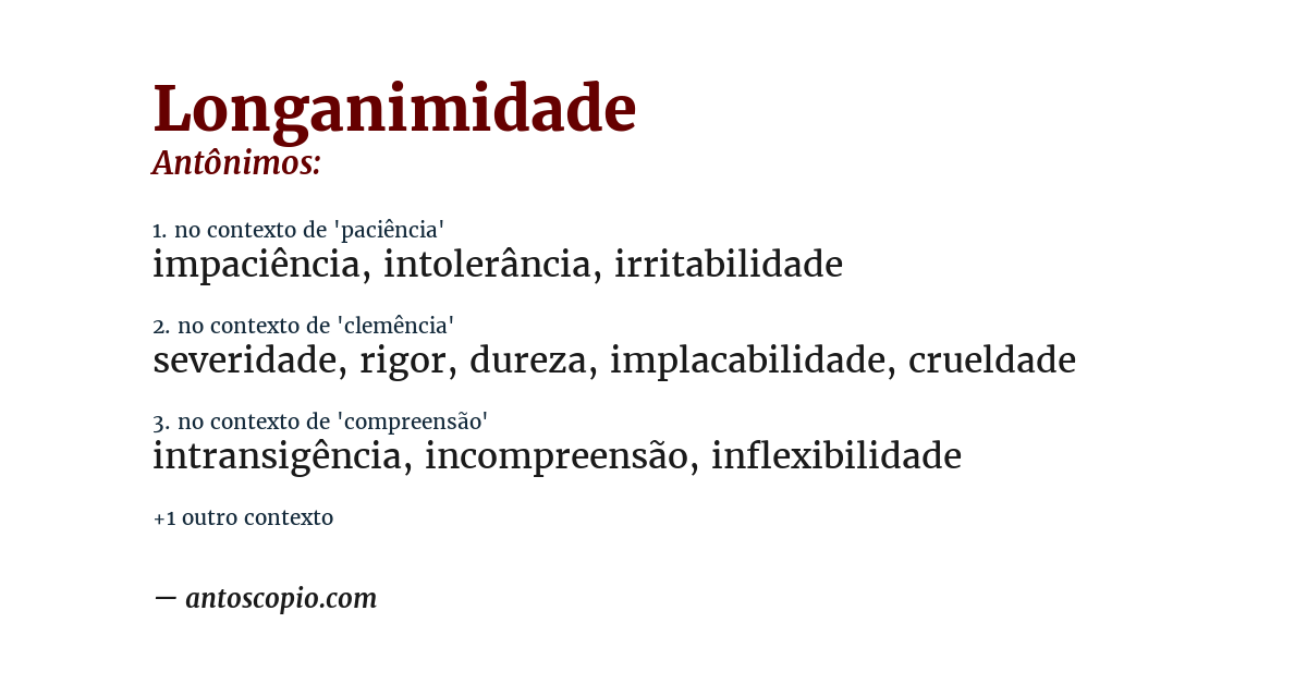 Antônimo de longanimidade