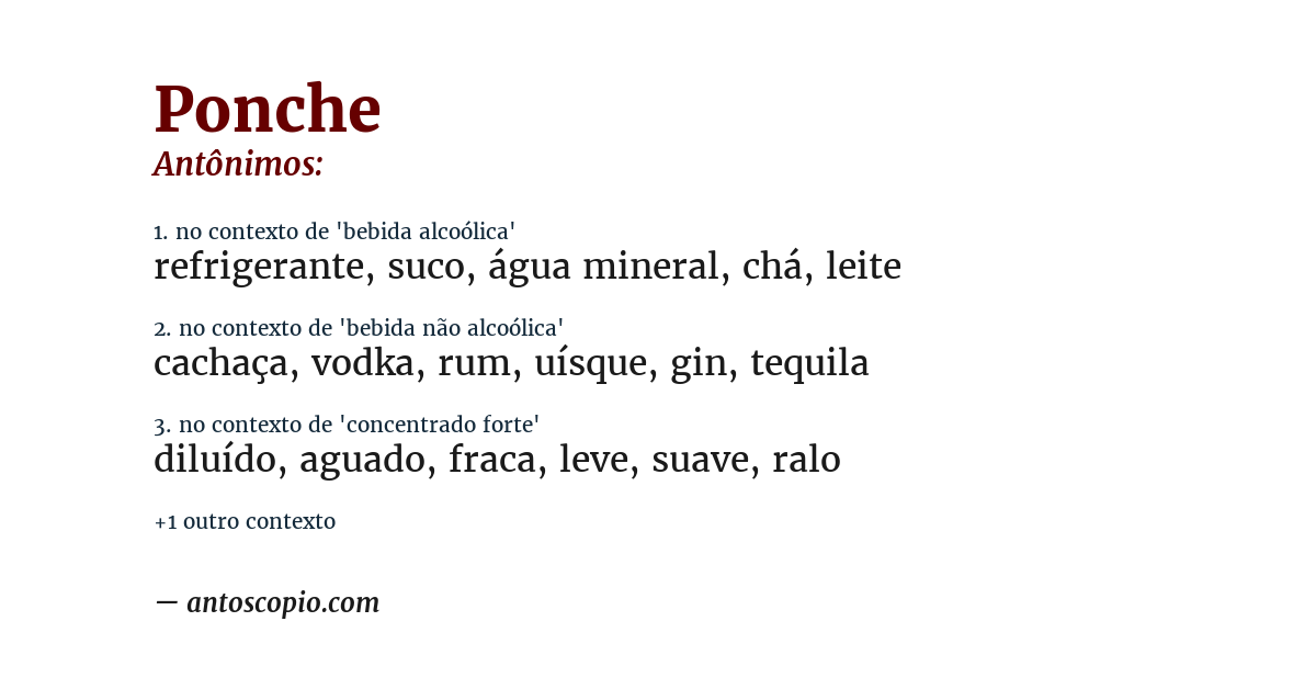 Antônimo de ponche