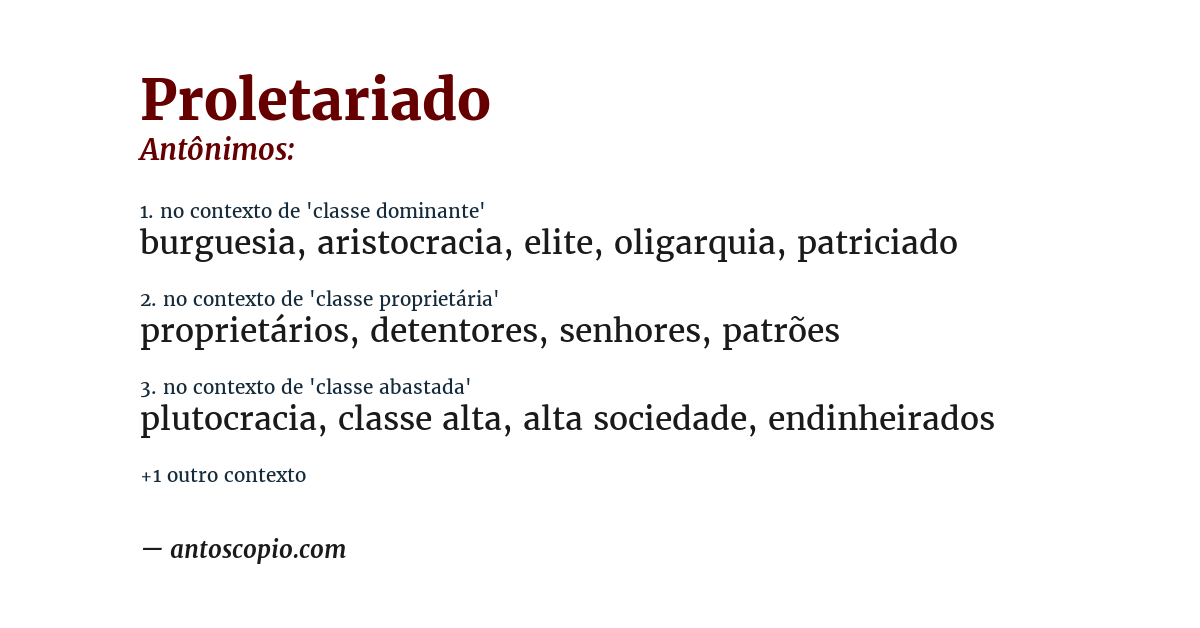 Antônimo de proletariado