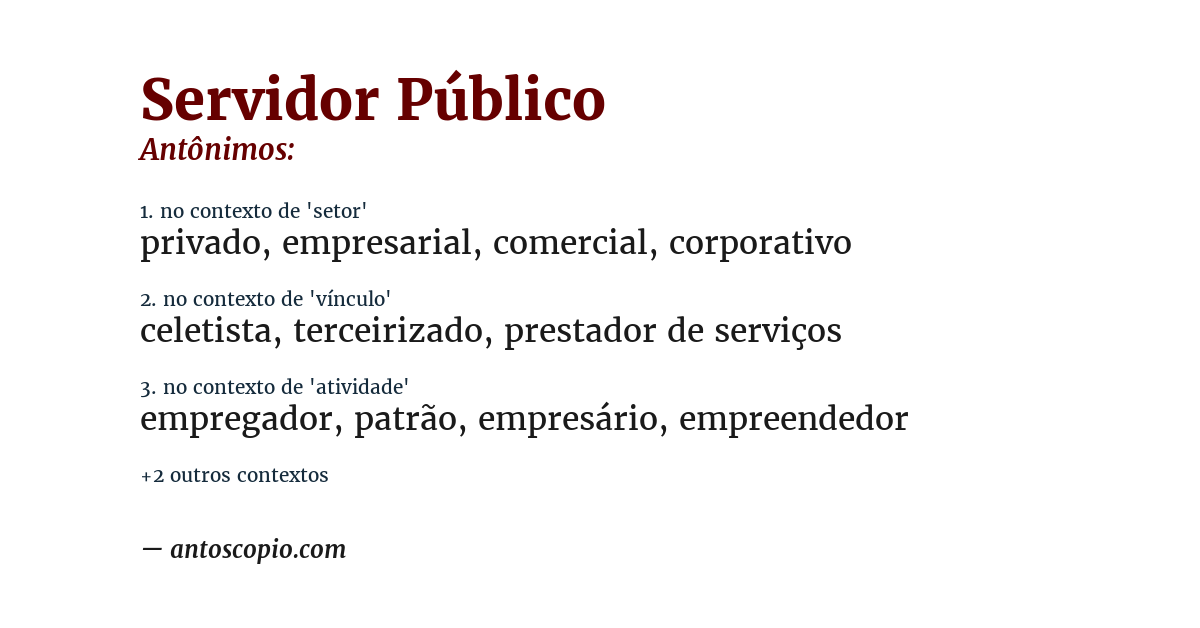 Antônimo de servidor público