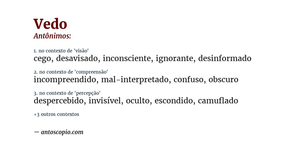 Antônimo de vedo