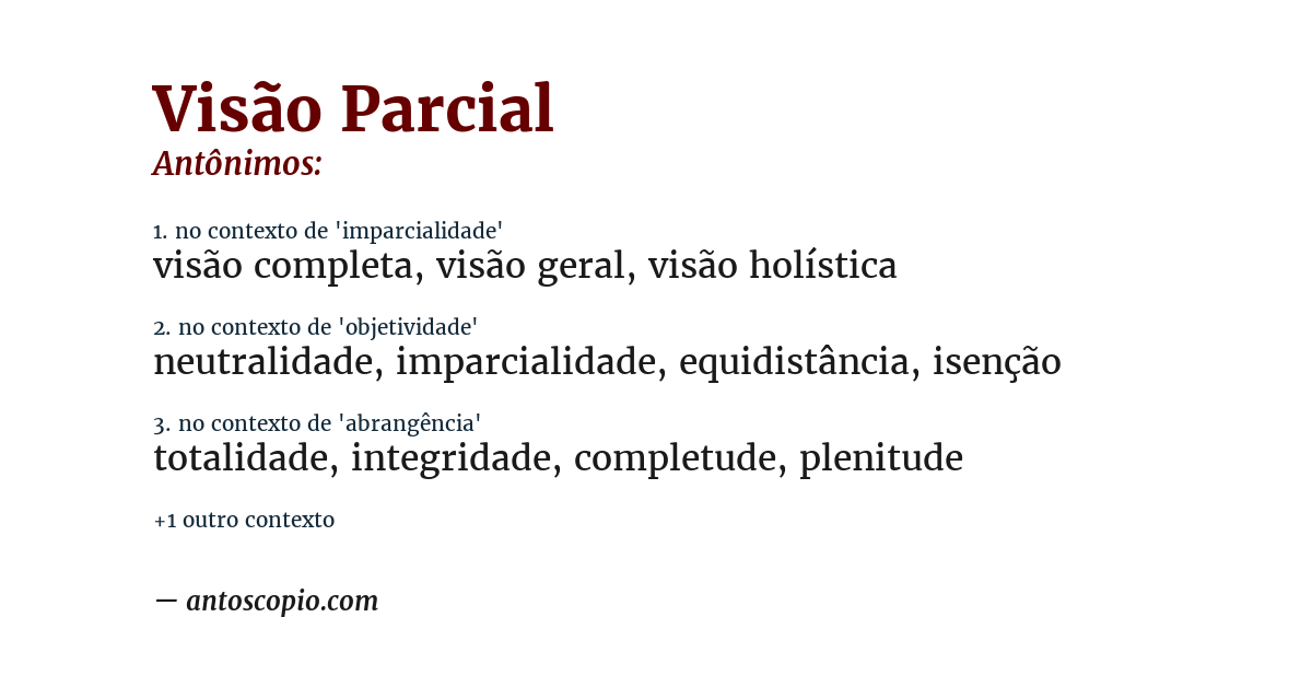 Antônimo de visão parcial