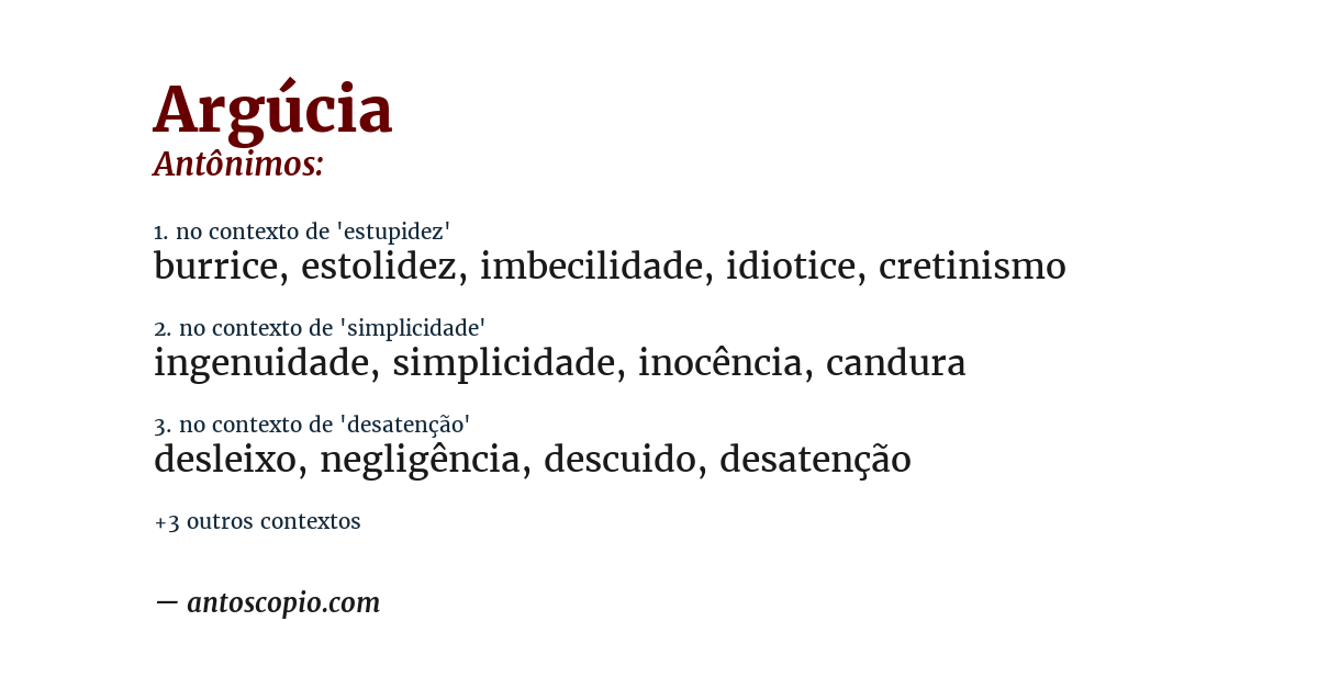 Antônimo de argúcia