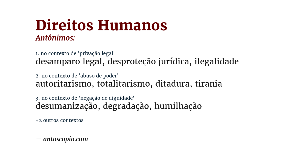 Antônimo de direitos humanos