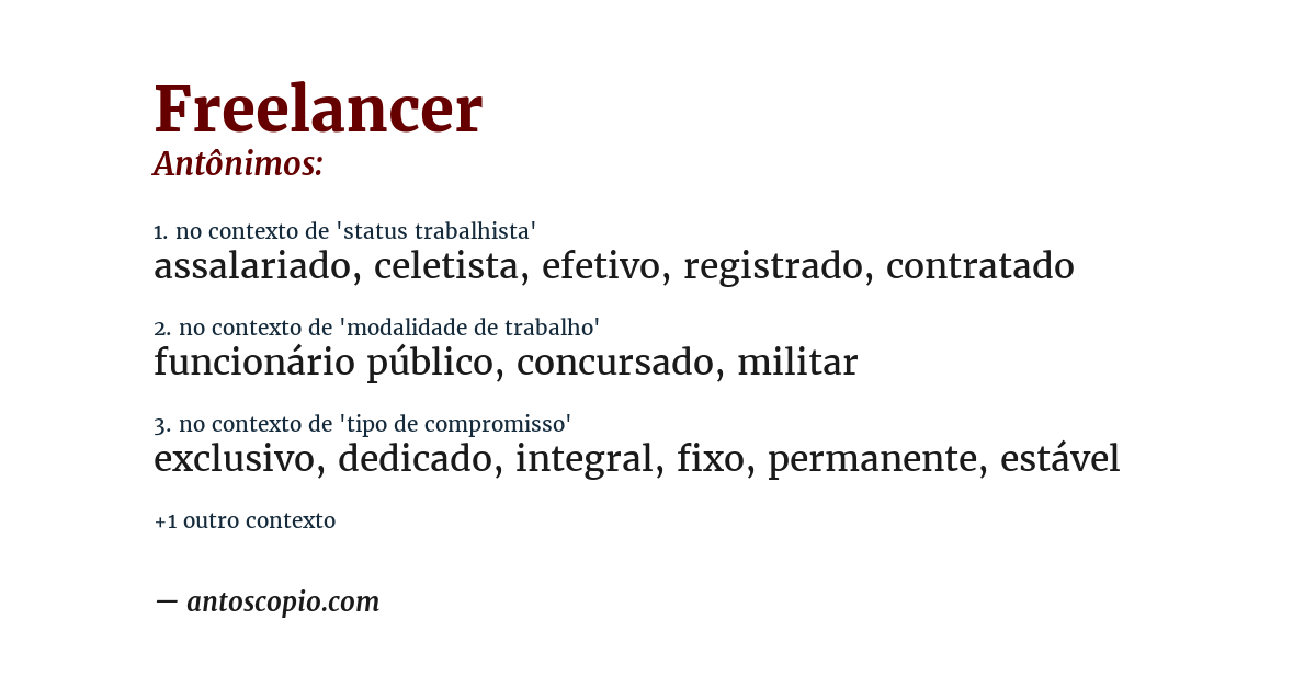 Antônimo de freelancer