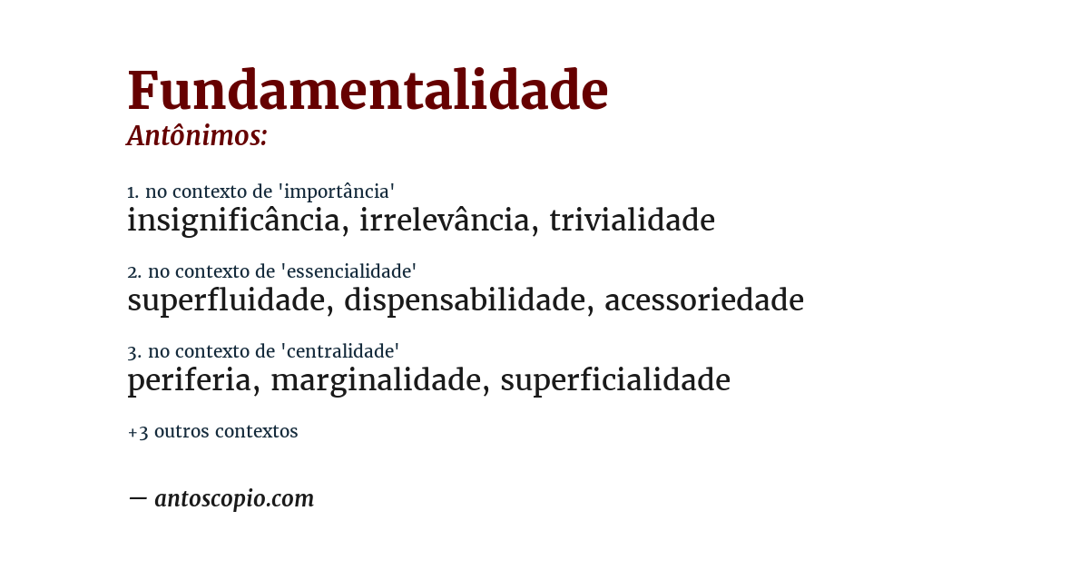 Antônimo de fundamentalidade