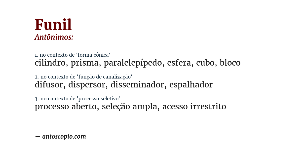 Antônimo de funil