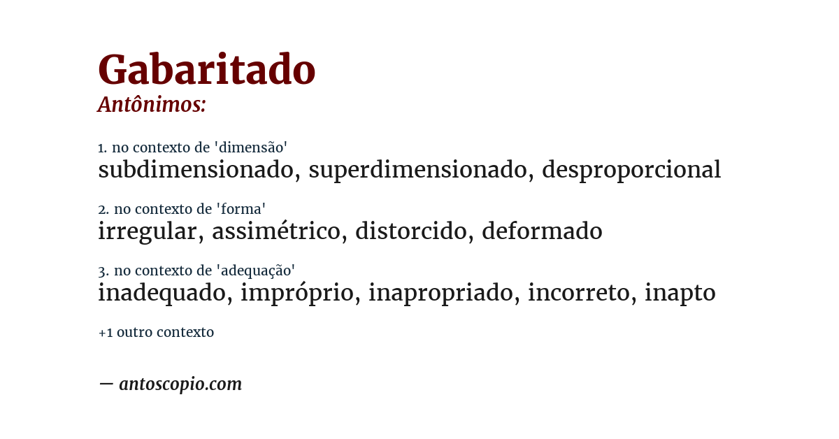 Antônimo de gabaritado