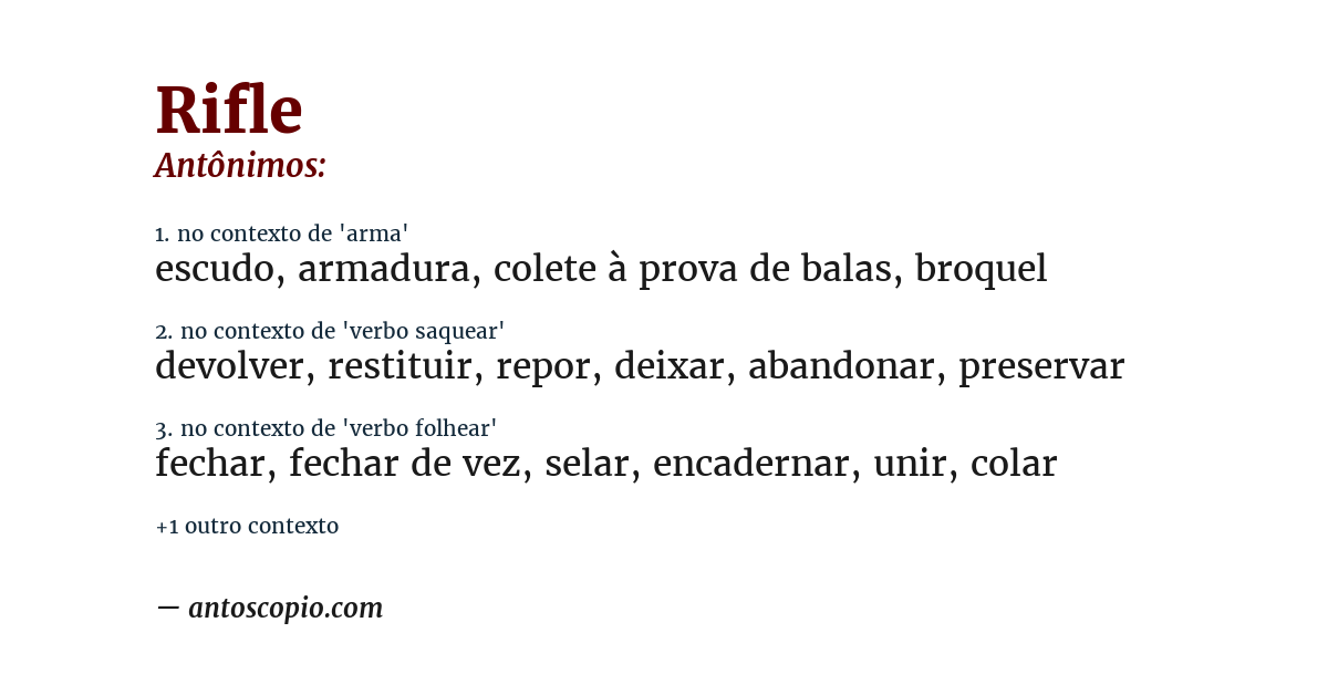Antônimo de rifle
