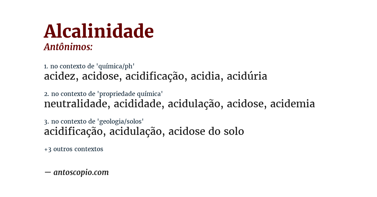 Antônimo de alcalinidade