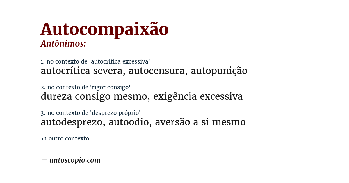 Antônimo de autocompaixão