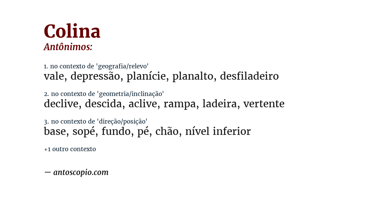 Antônimo de colina
