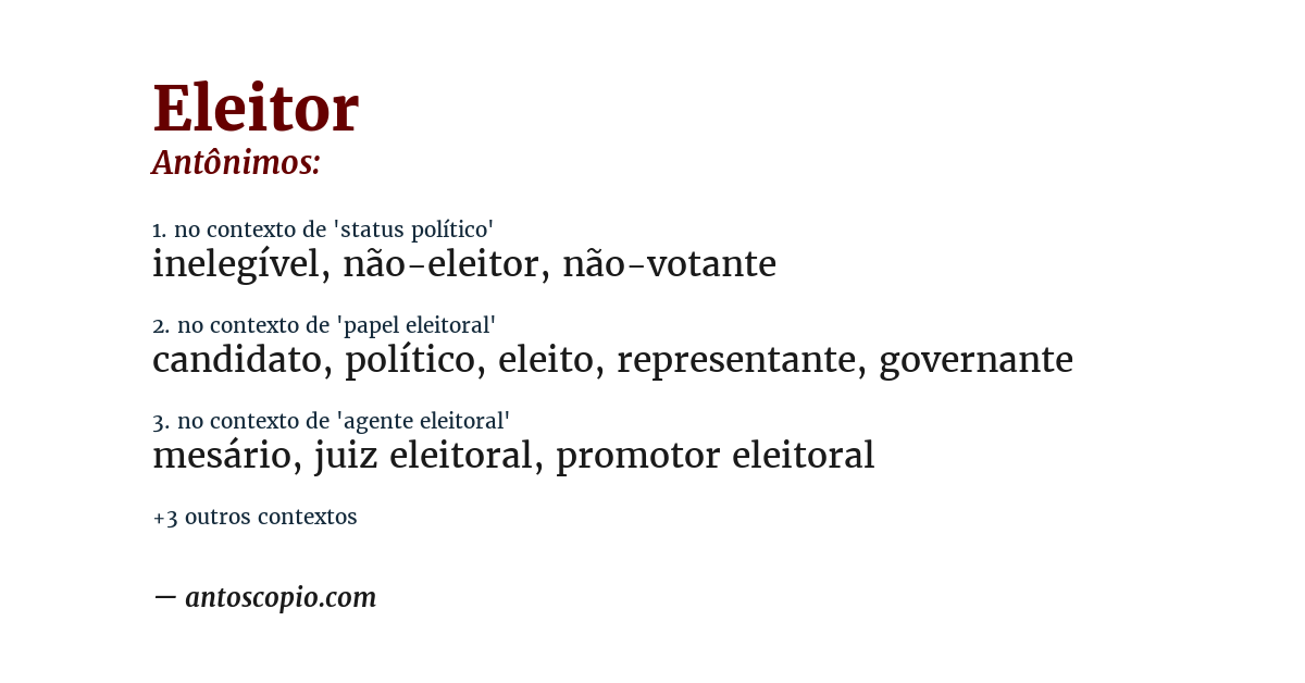 Antônimo de eleitor