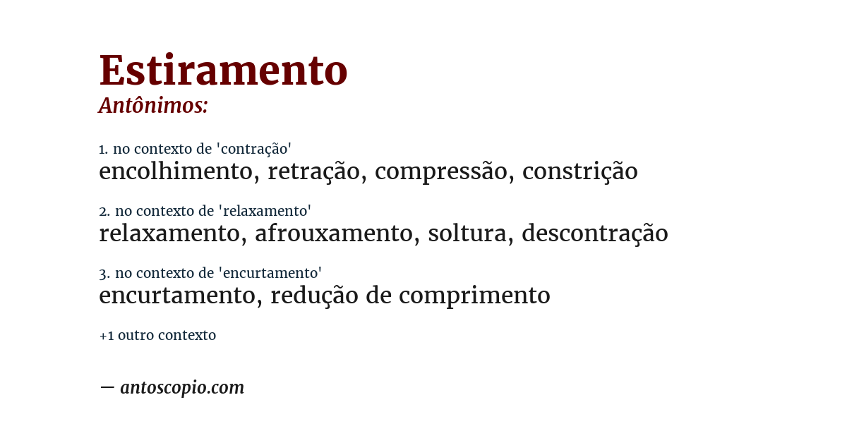 Antônimo de estiramento