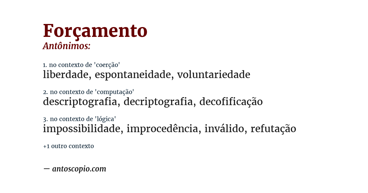 Antônimo de forçamento