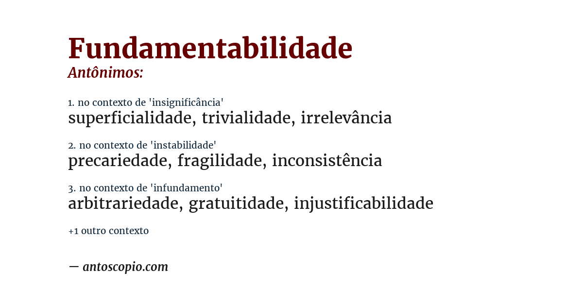 Antônimo de fundamentabilidade