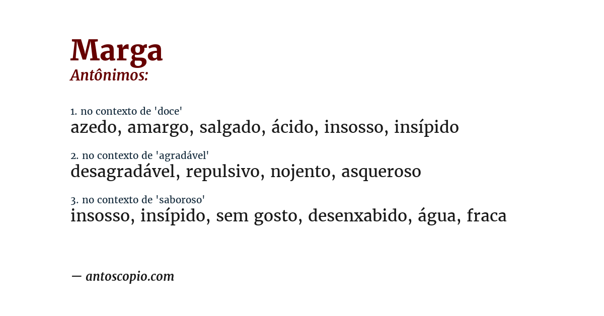 Antônimo de marga