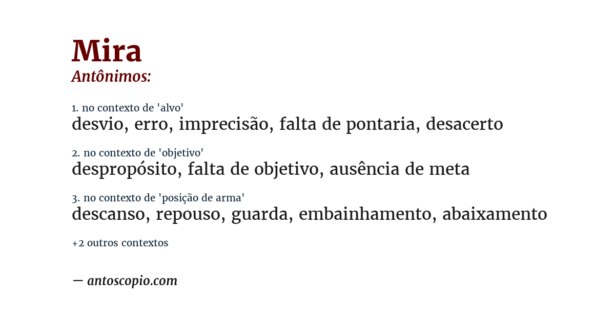 Antônimo de mira