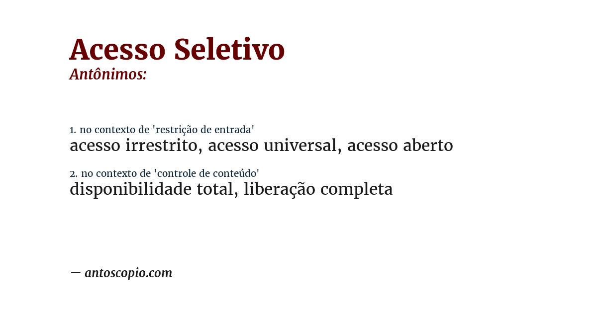Antônimo de acesso seletivo