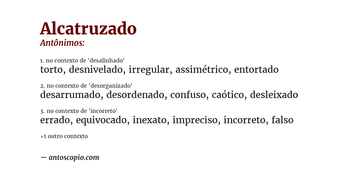 Antônimo de alcatruzado